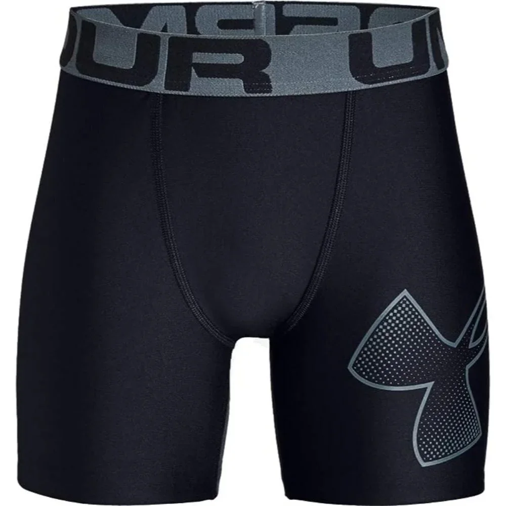 Under Armour Boys' HeatGear Armour Fitted Shorts Black/Pitch Gray Youth XSmall